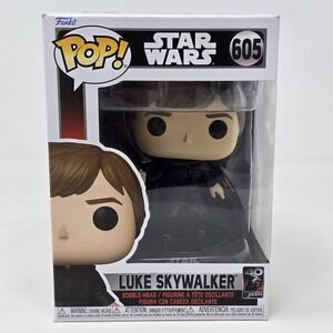 Funko Pop Star Wars Luke Skywalker 605 ROTJ 40th Bobble Vinyl Figure Black